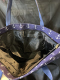 Bahamas Logo W/Anchor Pattern Canvas Beach Bag Zipper Closure