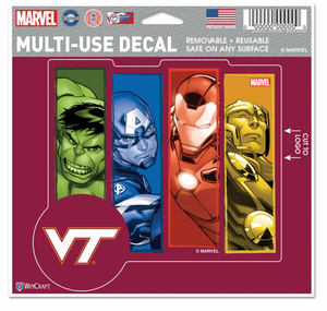 Virginia Tech Hokies MARVEL MULTI-USE DECAL 5" x 6"