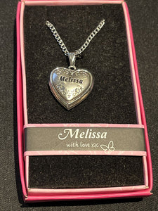 Heart Picture Locket With Love Necklace 16-18" Chain Melissa