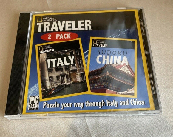 National Geographic Traveler 2 Pack: Italy + Sudoku China (New PC Game) Puzzles
