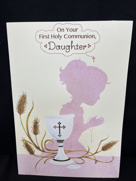 First Holy Communion Daughter Geeting Card w/Envelope