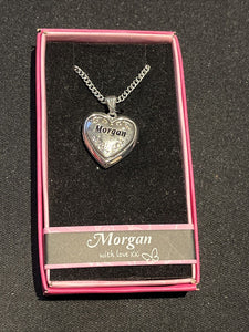 Heart Picture Locket With Love Necklace 16-18" Chain Morgan