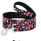 Marvel Captain America Shield Digital Camo Leash 1” wide 4 foot Long