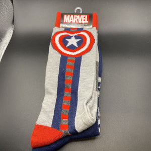 Marvel Captain America 2Pack Men’s Socks Size 6-12