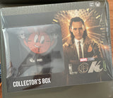 Marvel Loki TVA Collectors Box Hat, Bag, Socks, Keychain, LED Light