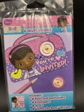 DOC McSTUFFINS   8- INVITATIONS W/ENVELOPES --PARTY SUPPLIES