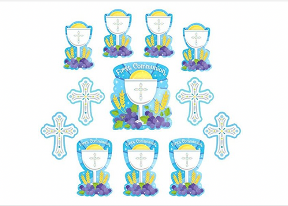 First Communion Cutout Decorations 12Ct