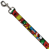 Buckle Down DOG LEASH - MARVEL SUPERHERO COMIC BLOCKS1" Wide 4'