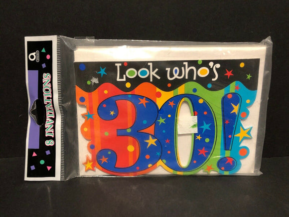 Happy 30th Birthday Look Who's 30 Party Supply Invitation with Envelope 8 Count
