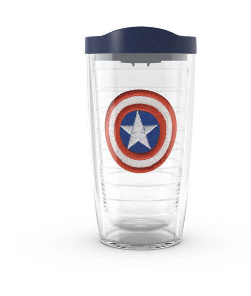 Tervis Marvel Captain America Icon 16oz Double-wall Tumbler W/Travel Lid