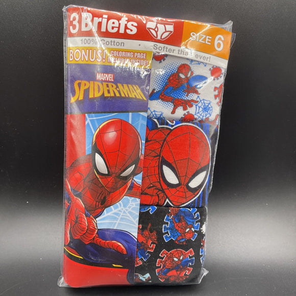 3 PACK BOYS BRIEFS MARVEL ULTIMATE SPIDERMAN SIZE 6