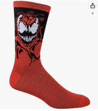 Marvel Spiderman Venom Maximum Carnage Men’s crew Socks Size 6-12