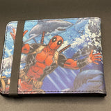 Buckle Down Deadpool Faces Shark Bifold Mens Wallet