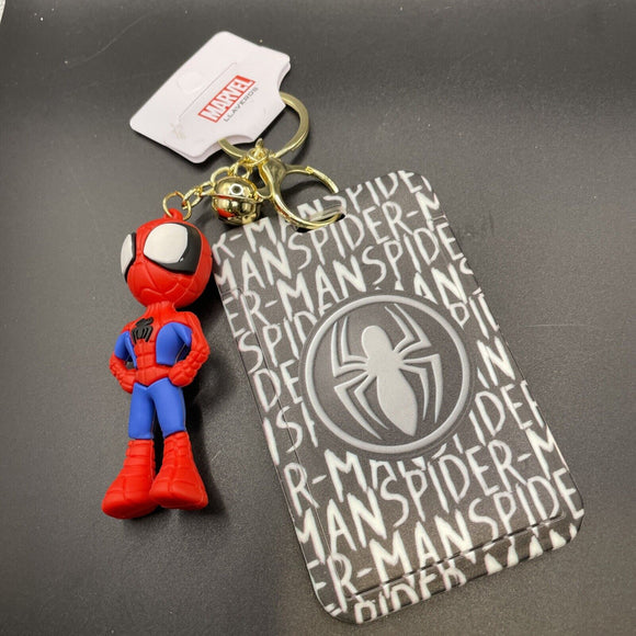 Marvel Spiderman Figure Keychain W/ Logo Plastic ID Case