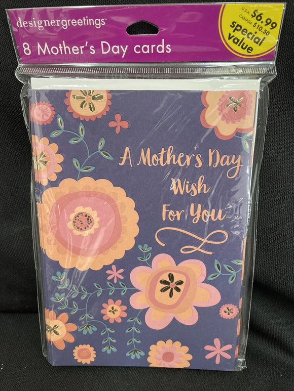 Mother’s Day Wish Value Pack Greeting Cards 8 Ct
