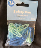 Safety Baby Pins 1 3/8”x1/2” Shades Of Blue 24pcs Party Decorations
