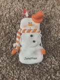 Jonathan Personalized Snowman Ornament Encore 2004 NEW