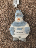Snow Buddies Jacqueline Personalized Snowman Ornament NEW