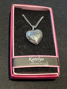 Heart Picture Locket With Love Necklace 16-18" Chain Katelyn