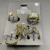 Black Panther Wakanda Forever Antique Gold Ring Set of 4