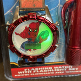 Spiderman Flashing Youth Watch & Flashlight Set