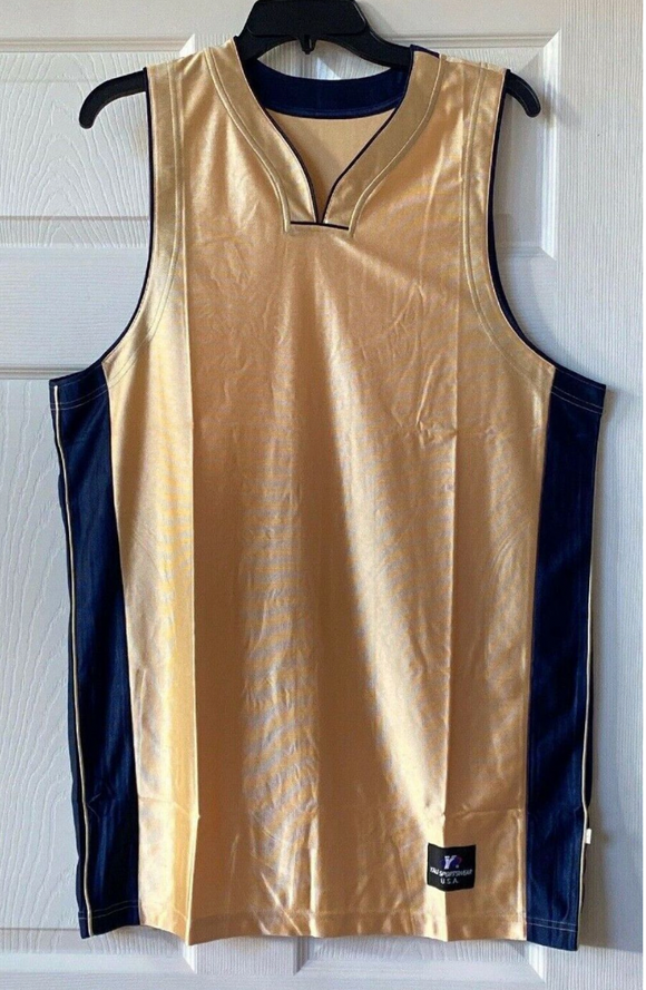 Yale Sportswear Adult Basketball Sleeveless Jersey Gold/Navy  2XL