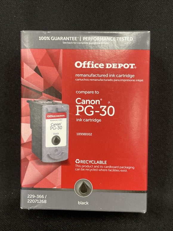 Office Depot Ink Cartridge Compare Canon PG-30 229-366/22071268