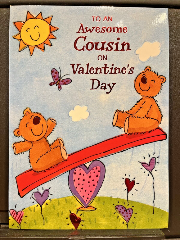 Valentine's Day Cousin Greeting Card w/Envelope