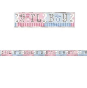 Gender Reveal Girl or Boy? 12 Ft. Banner Party Supplies