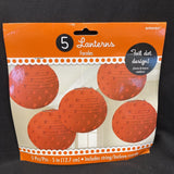 Mini Orange Polka Dot Paper Lanterns 5ct