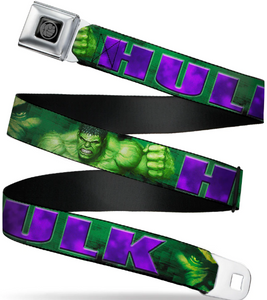 MARVEL AVENGERS Hulk Icon Seatbelt Belt HULK Face CLOSE-UP: WHU008 24"-38"