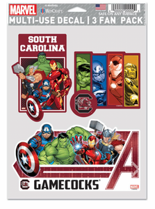 South Carolina Gamecocks Marvel Multi-Use Decal 3 Fan Pack