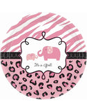 Sweet Safari Girl Jungle Animal Pink Baby Shower Party 7" Paper Dessert Plates