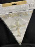 Foil Cross Pennant Banner 12 Ft Party Decoration