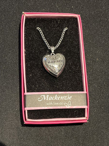 Heart Picture Locket With Love Necklace 16-18" Chain Mackenzie