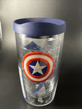 Tervis Marvel Captain America Icon 16oz Double-wall Tumbler W/Travel Lid