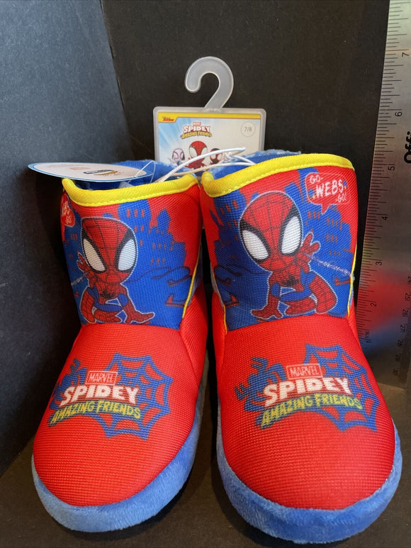 Spidey & Amazing Friends Plush Boot Slipper Sz 7/8