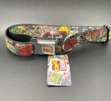 Buckle Down Thor & Loki Seatbelt 1” Dog Collar fits 15”-26" WAV033