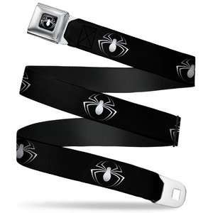 MARVEL UNIVERSE Spider Logo3 Full Color Black White Seatbelt Belt:WSP038 24"-38"