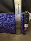 Avenue 9 Purple Glitter Zipper Pouch with Blk Glitter Lipstick Charm