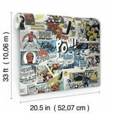 York DI0944 Wallpaper Marvel Comics Pow Unpasted Primary Wallcoverings