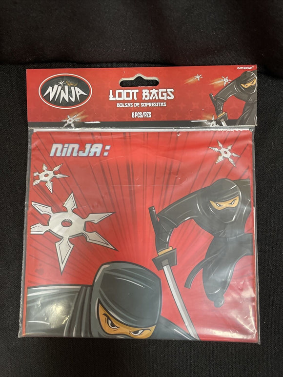 Ninja Party Supplies boys birthday Lootbags 8ct.