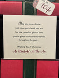 Merry Christmas Wife Greeting Card w/Envelope