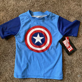 Captain America Youth Rash Guard sz 4 UPF +50