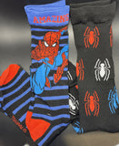 Amazing Marvel Spiderman & Spider Logo 2 Pack Mens Socks Size 6-12