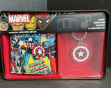 Marvel Comics Men's Trifold Wallet  And Keychain Set - Captain America New