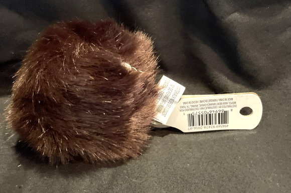 Charm Faux Fur Fluffy Pom pom Key Chain Ball Bag Car Pendant Keyring Brown