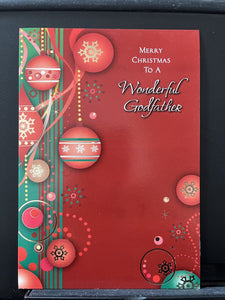 Merry Christmas Godfather Greeting Card w/Envelope