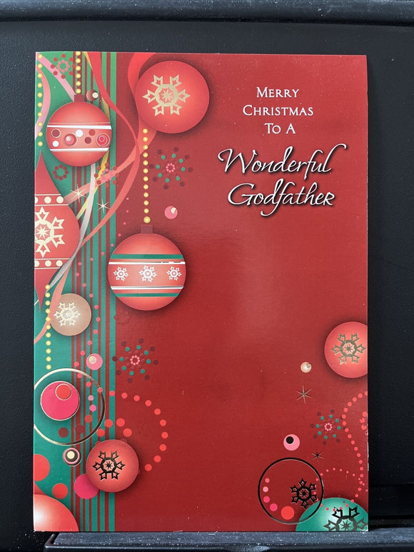 Merry Christmas Godfather Greeting Card w/Envelope