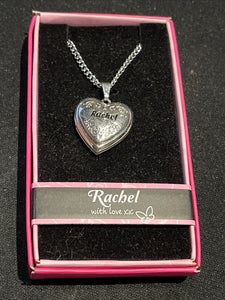 Heart Picture Locket With Love Necklace 16-18" Chain Rachel